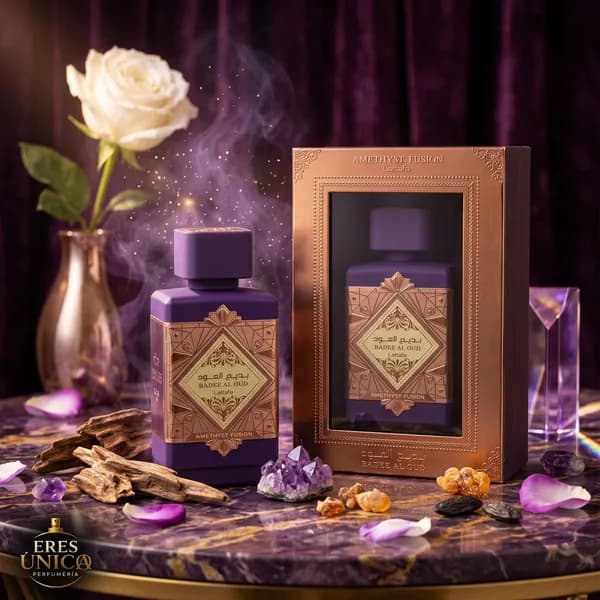BADE'E AL OUD AMETHYST FUSION de Lattafa - Perfume árabe Oriental Amaderado / Gourmand