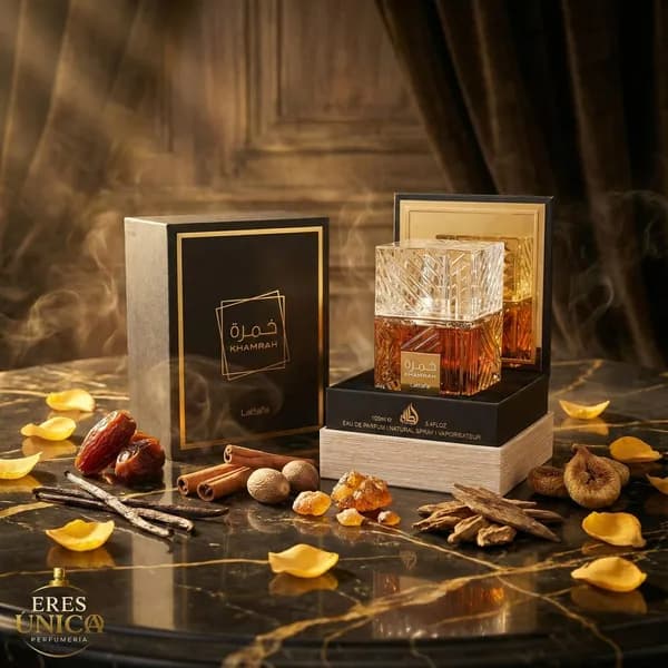 KHAMRAH de Lattafa - Perfume árabe Oriental Gourmand / Amaderado Especiado