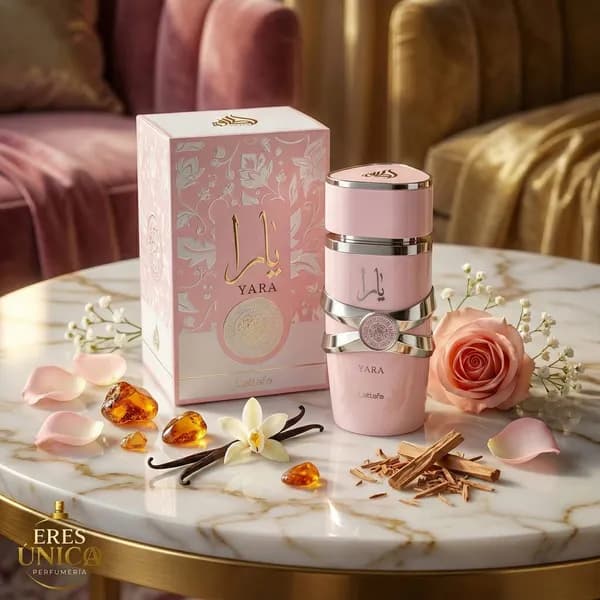YARA ROSA de Lattafa - Perfume árabe Floral Tropical / Gourmand