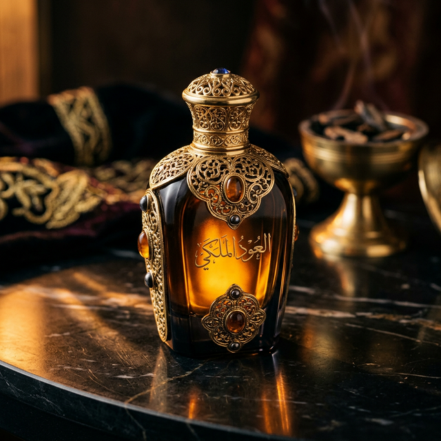 Aceite de attar y frascos de perfume árabe