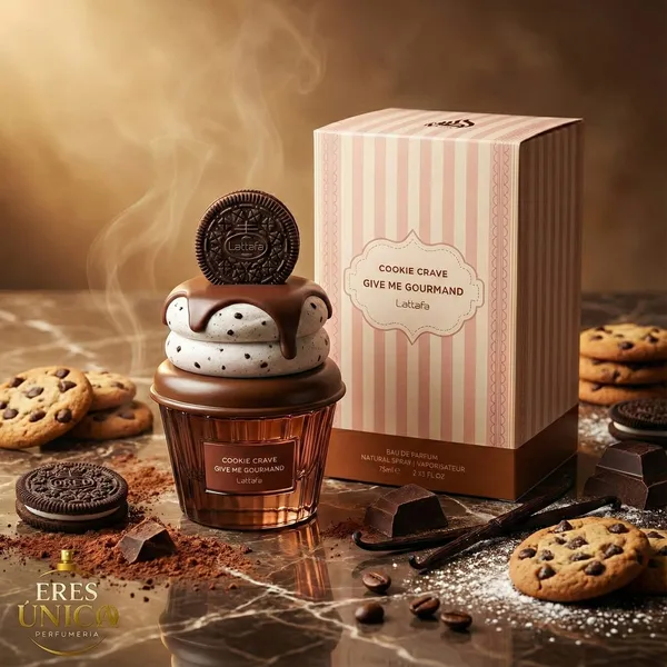 COOKIE CRAVE GIVE ME GOURMAND de Lattafa - Perfume mujer Gourmand árabe