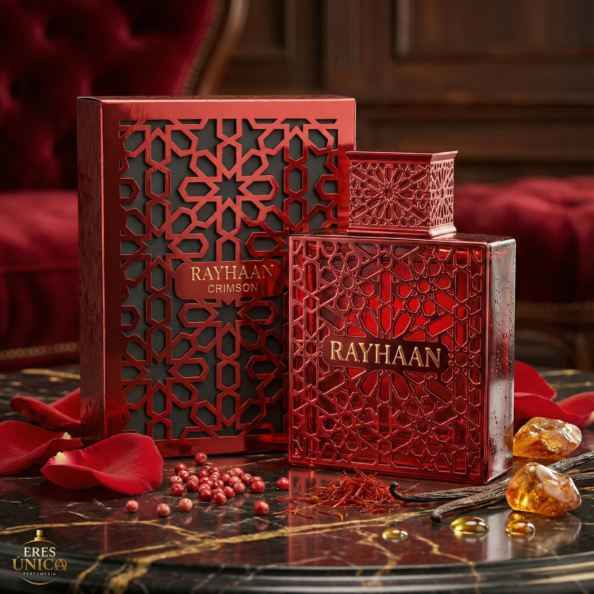 CRIMSON de Rayhaan - Perfume árabe Ámbar Especiada