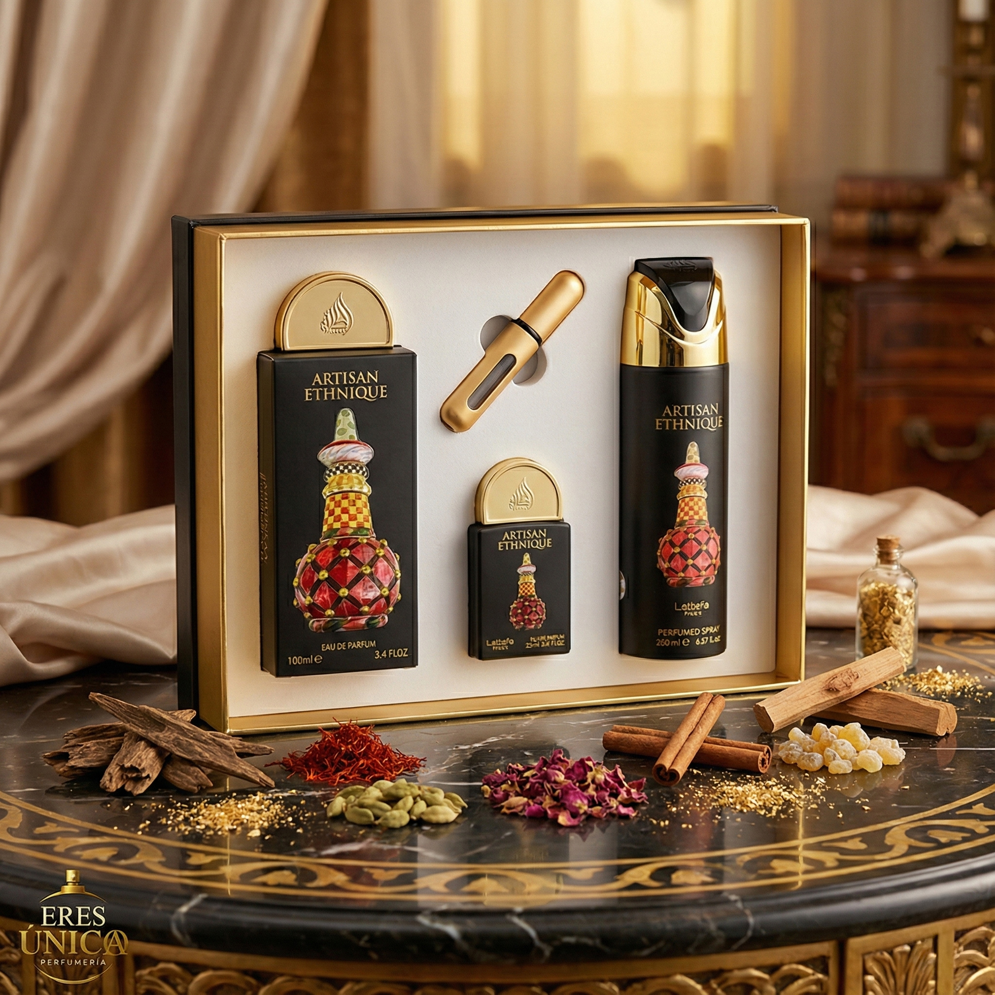 PACK ARTISAN ETHNIQUE de Lattafa Pride - Perfume árabe exclusivo Oriental Vainilla / Gourmand